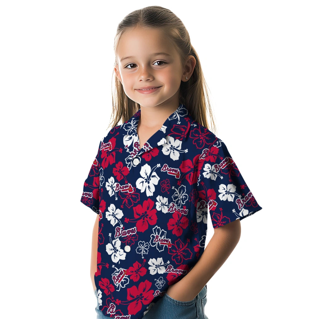 Atlanta Braves Hawaiian Shirt - Hibiscus Flower Design | Moonbestprint