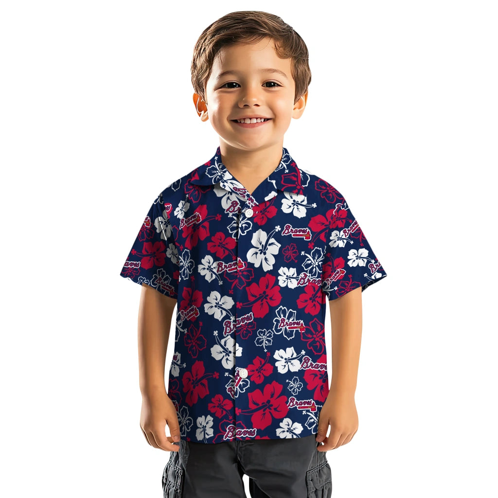 Atlanta Braves Hawaiian Shirt - Hibiscus Flower Design | Moonbestprint