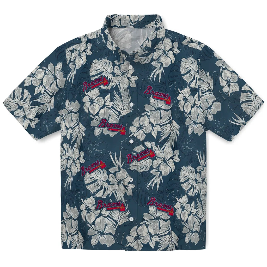 Atlanta Braves Hawaiian Shirt - Hibiscus Flowers | Moonbestprint