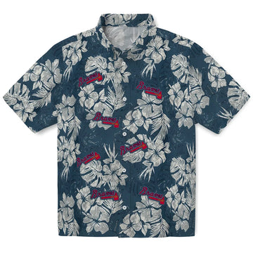Atlanta Braves Hawaiian Shirt - Hibiscus Flowers | Moonbestprint