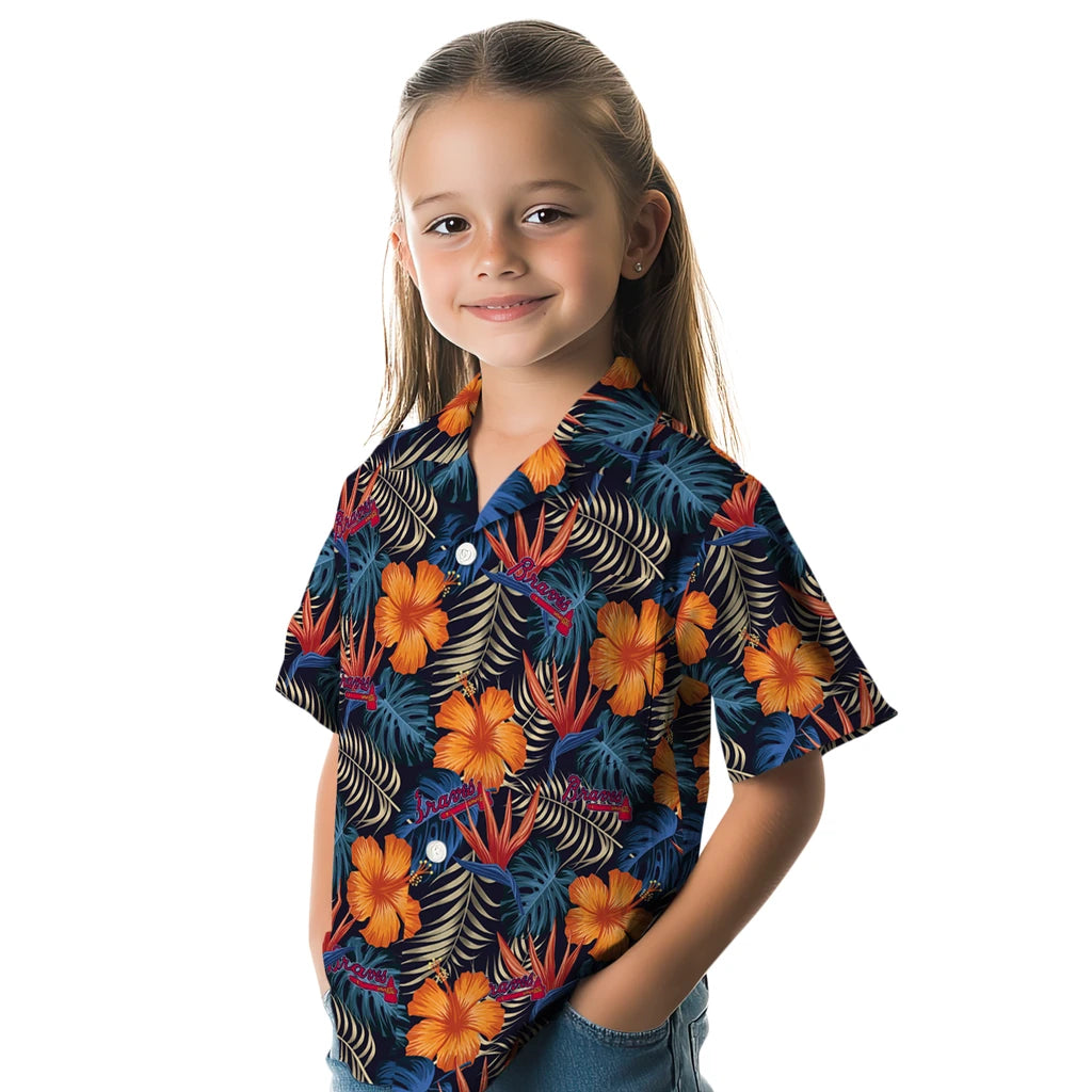 Atlanta Braves Hawaiian Shirt - Hibiscus Foliage | Moonbestprint
