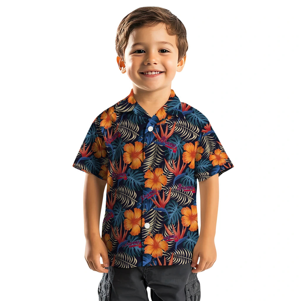 Atlanta Braves Hawaiian Shirt - Hibiscus Foliage | Moonbestprint