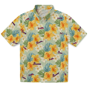Atlanta Braves Hawaiian Shirt - Hibiscus Mood | Moonbestprint