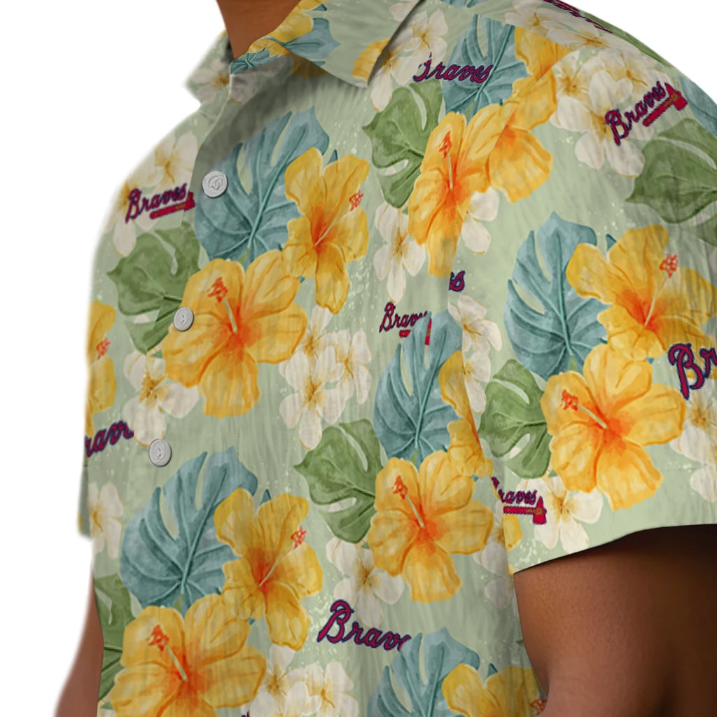 Atlanta Braves Hawaiian Shirt - Hibiscus Mood | Moonbestprint