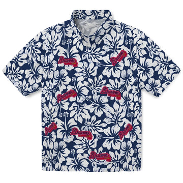 Atlanta Braves Hawaiian Shirt - Hibiscus Motif | Moonbestprint