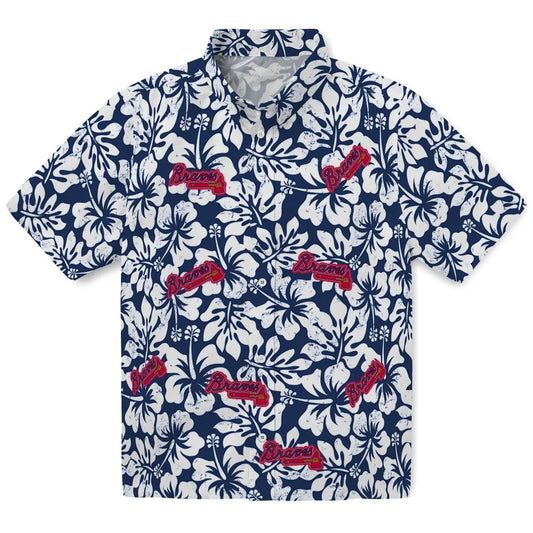 Atlanta Braves Hawaiian Shirt - Hibiscus Motif | Moonbestprint