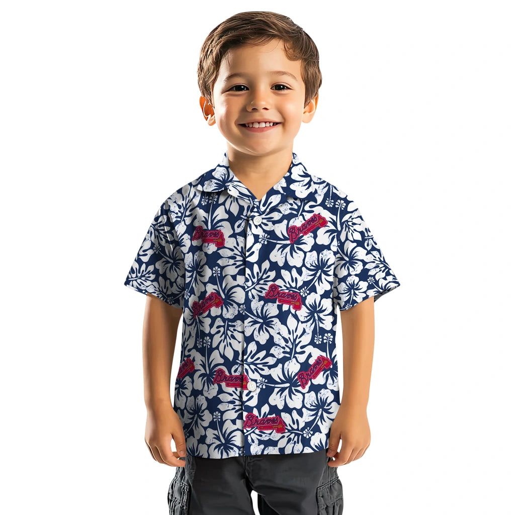Atlanta Braves Hawaiian Shirt - Hibiscus Motif | Moonbestprint