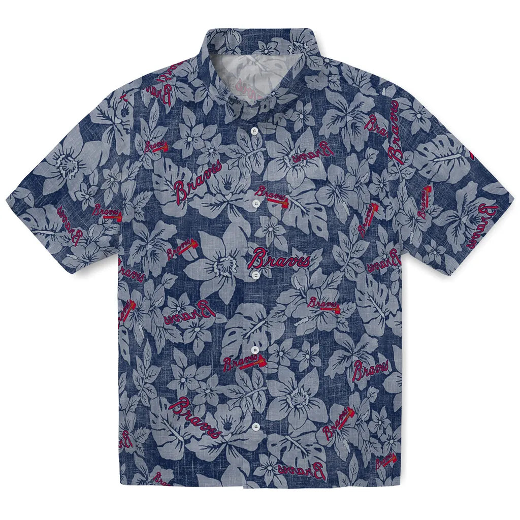Atlanta Braves Hawaiian Shirt - Hibiscus Oasis | Moonbestprint