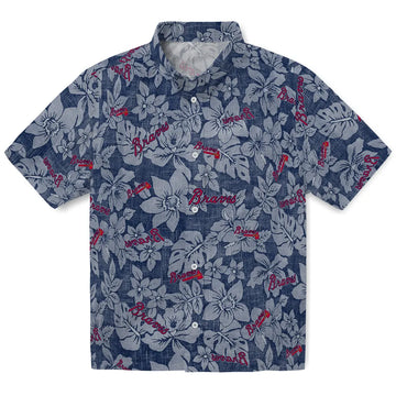 Atlanta Braves Hawaiian Shirt - Hibiscus Oasis | Moonbestprint