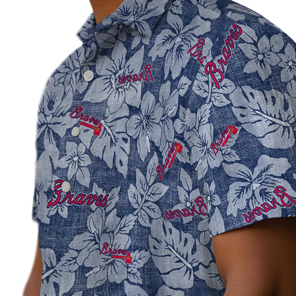 Atlanta Braves Hawaiian Shirt - Hibiscus Oasis | Moonbestprint