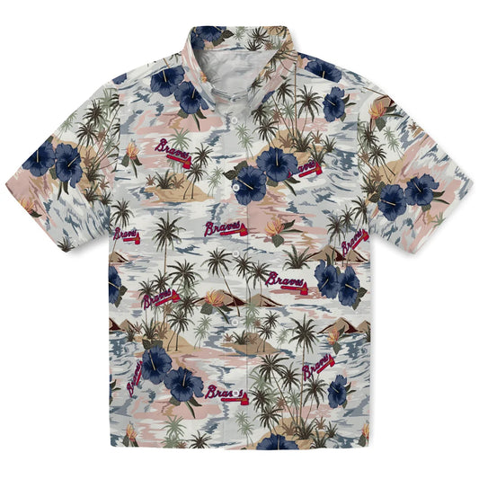 Atlanta Braves Hawaiian Shirt - Hibiscus Seaside | Moonbestprint