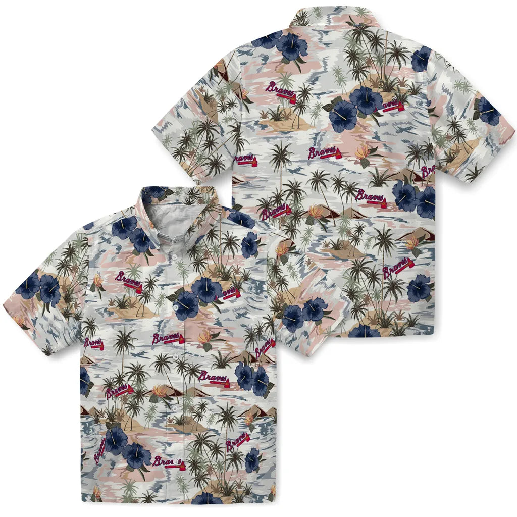 Atlanta Braves Hawaiian Shirt - Hibiscus Seaside | Moonbestprint