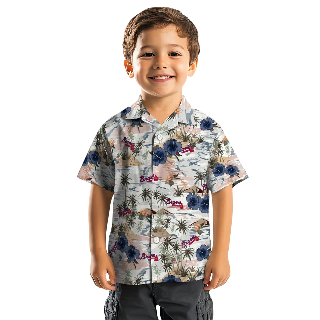 Atlanta Braves Hawaiian Shirt - Hibiscus Seaside | Moonbestprint