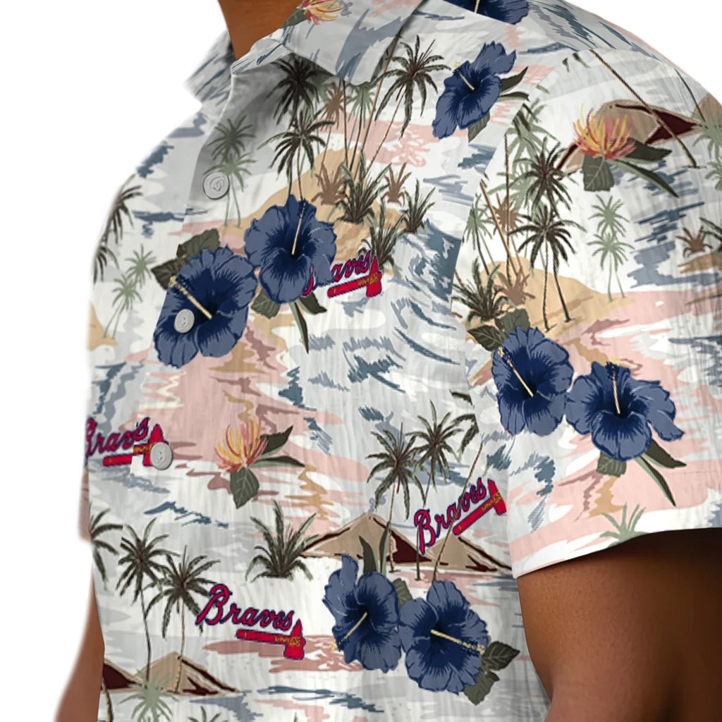 Atlanta Braves Hawaiian Shirt - Hibiscus Seaside | Moonbestprint