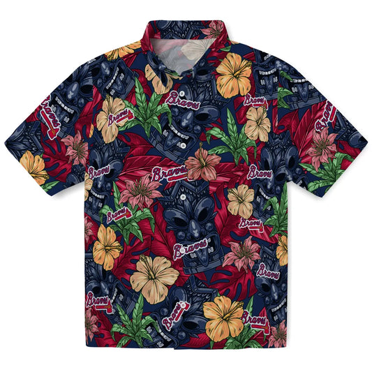 Atlanta Braves Hawaiian Shirt - Hibiscus Tiki Jungle | Moonbestprint