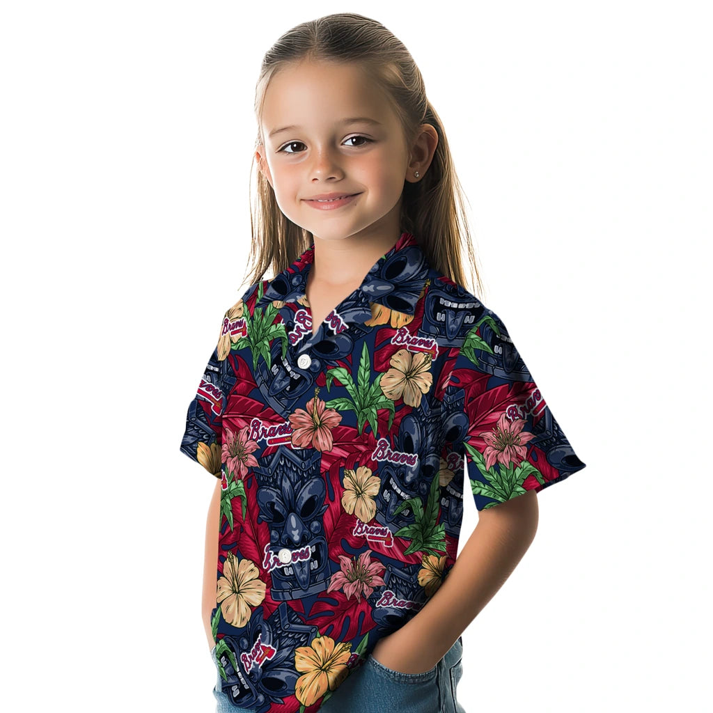 Atlanta Braves Hawaiian Shirt - Hibiscus Tiki Jungle | Moonbestprint