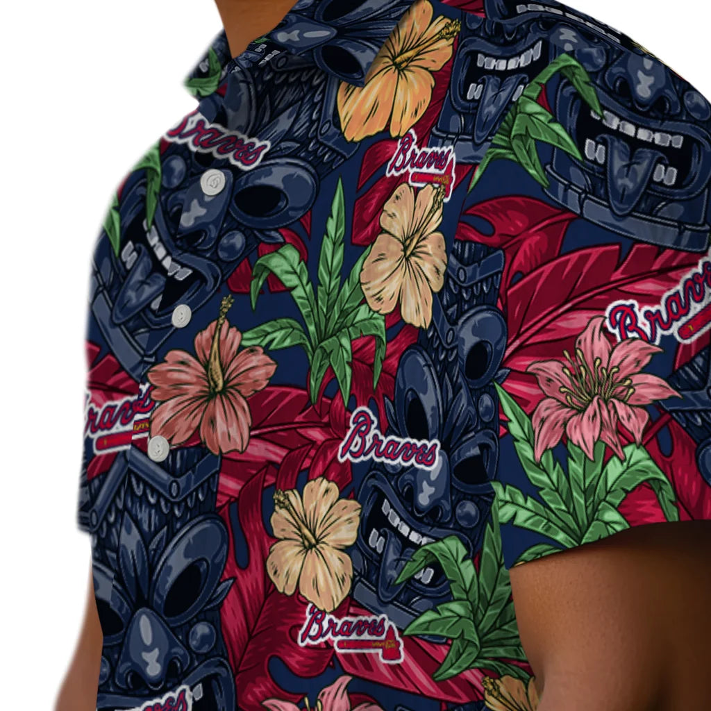 Atlanta Braves Hawaiian Shirt - Hibiscus Tiki Jungle | Moonbestprint