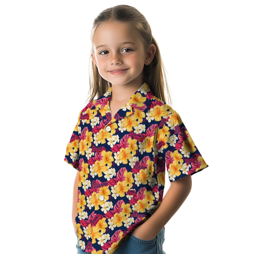 Atlanta Braves Hawaiian Shirt - Hibiscus Tropics | Moonbestprint