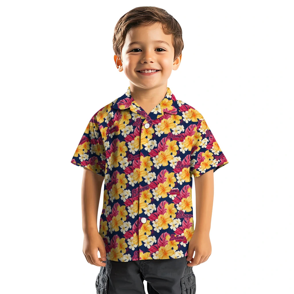 Atlanta Braves Hawaiian Shirt - Hibiscus Tropics | Moonbestprint