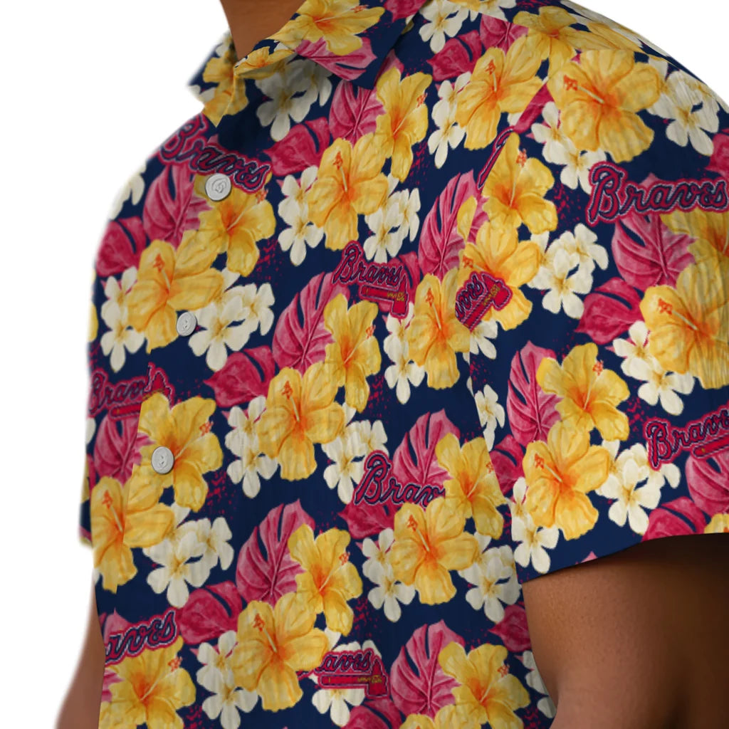Atlanta Braves Hawaiian Shirt - Hibiscus Tropics | Moonbestprint