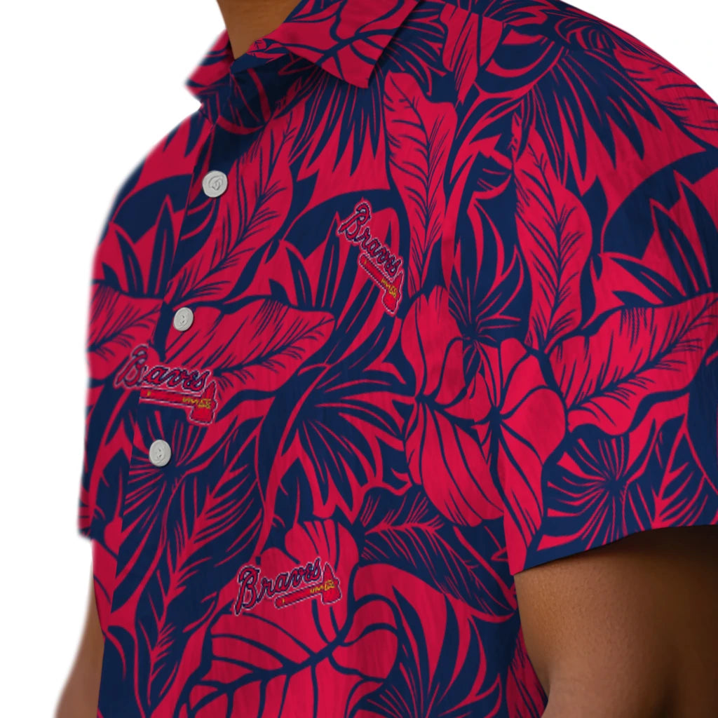 Atlanta Braves Hawaiian Shirt - Monstera Layer | Moonbestprint