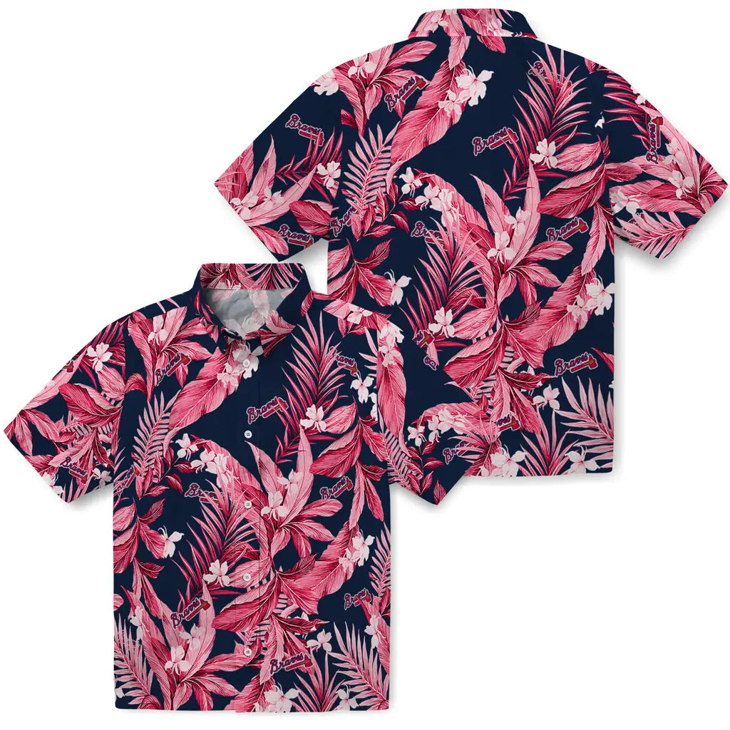 Atlanta Braves Hawaiian Shirt - Palm Leaves | Moonbestprint
