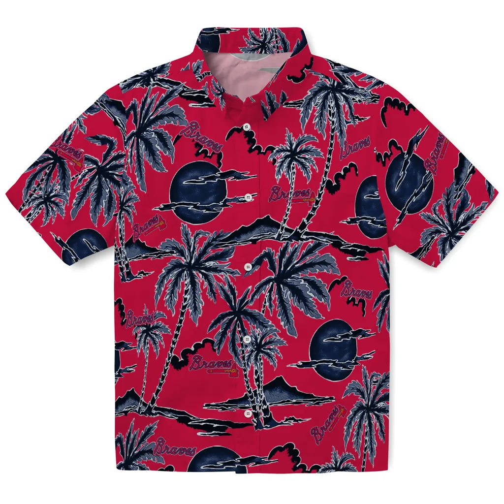 Atlanta Braves Hawaiian Shirt - Palm Sunset | Moonbestprint