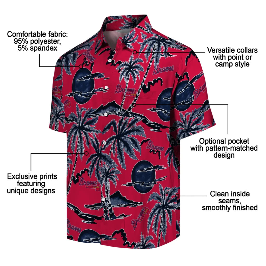 Atlanta Braves Hawaiian Shirt - Palm Sunset | Moonbestprint