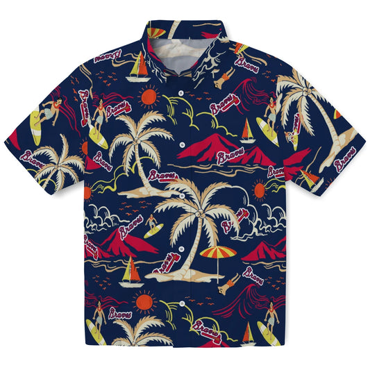 Atlanta Braves Hawaiian Shirt - Palm Tree Island | Moonbestprint
