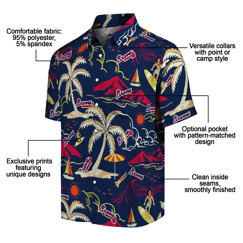 Atlanta Braves Hawaiian Shirt - Palm Tree Island | Moonbestprint