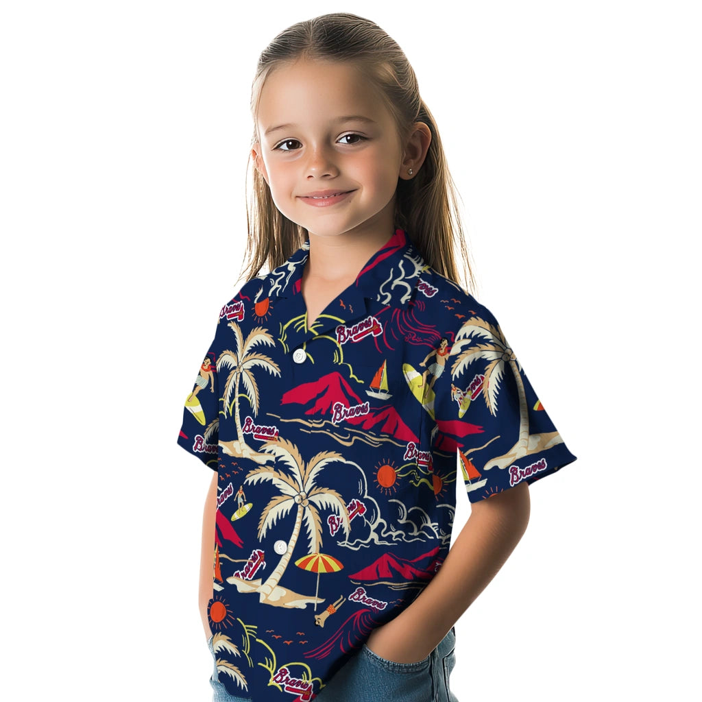 Atlanta Braves Hawaiian Shirt - Palm Tree Island | Moonbestprint