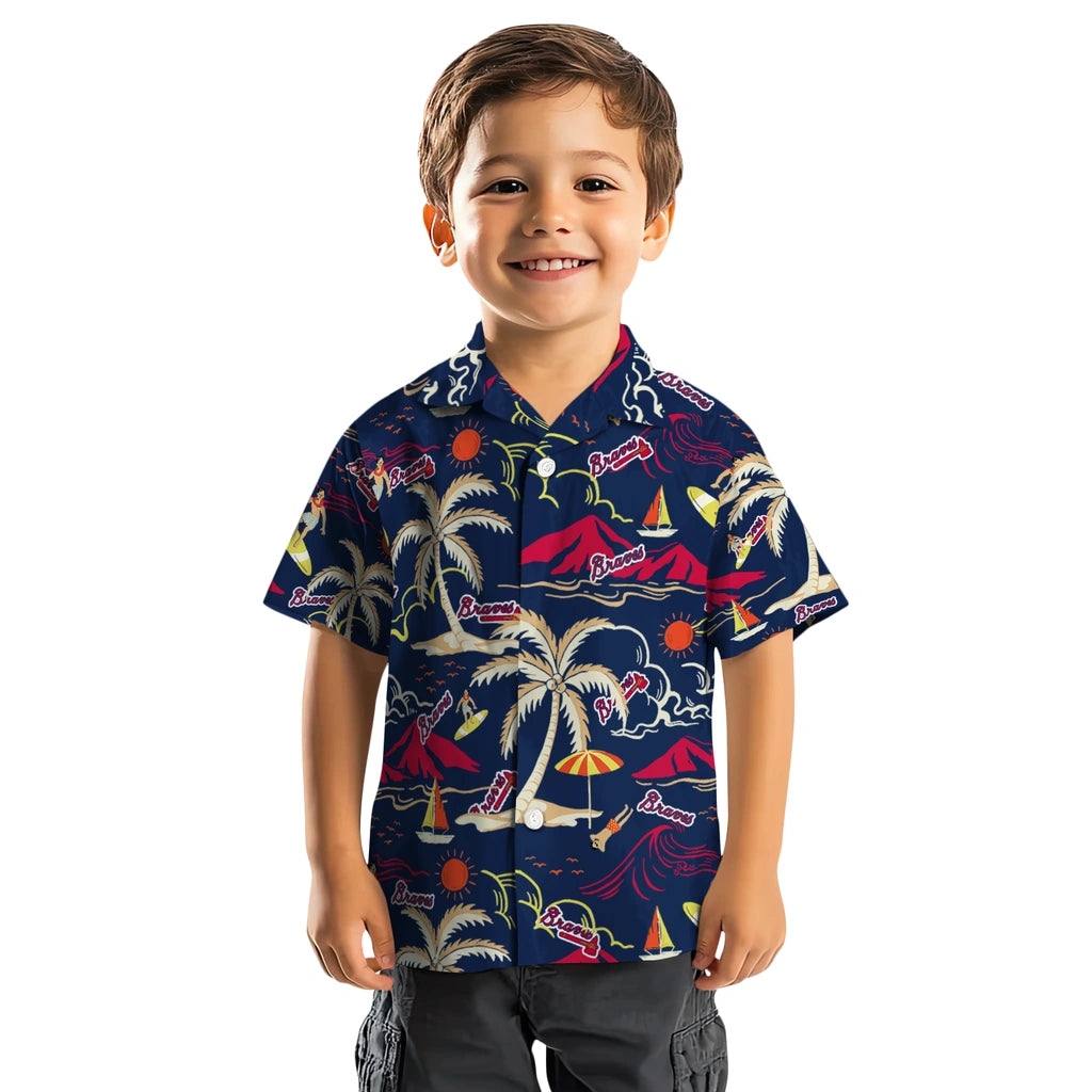 Atlanta Braves Hawaiian Shirt - Palm Tree Island | Moonbestprint