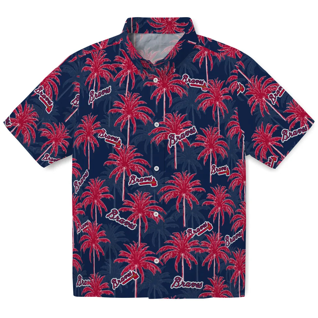 Atlanta Braves Hawaiian Shirt - Palm Tree Motif | Moonbestprint