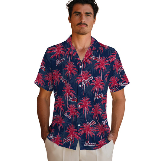 Atlanta Braves Hawaiian Shirt - Palm Tree Motif | Moonbestprint
