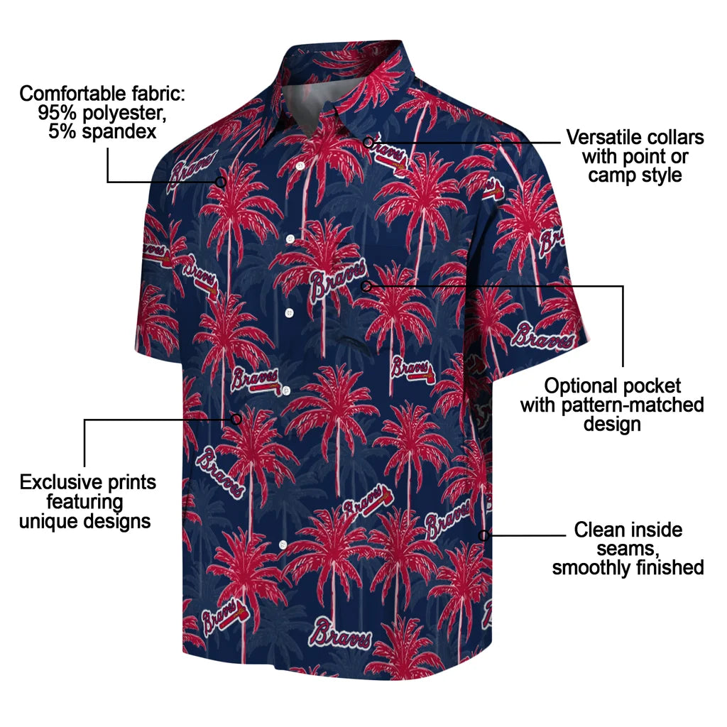 Atlanta Braves Hawaiian Shirt - Palm Tree Motif | Moonbestprint