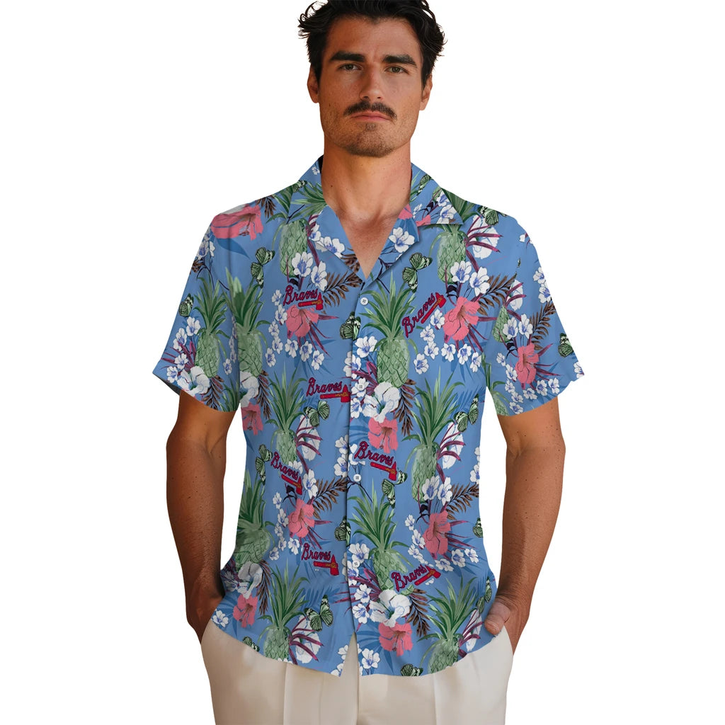 Atlanta Braves Hawaiian Shirt - Pineapple Bouquet | Moonbestprint