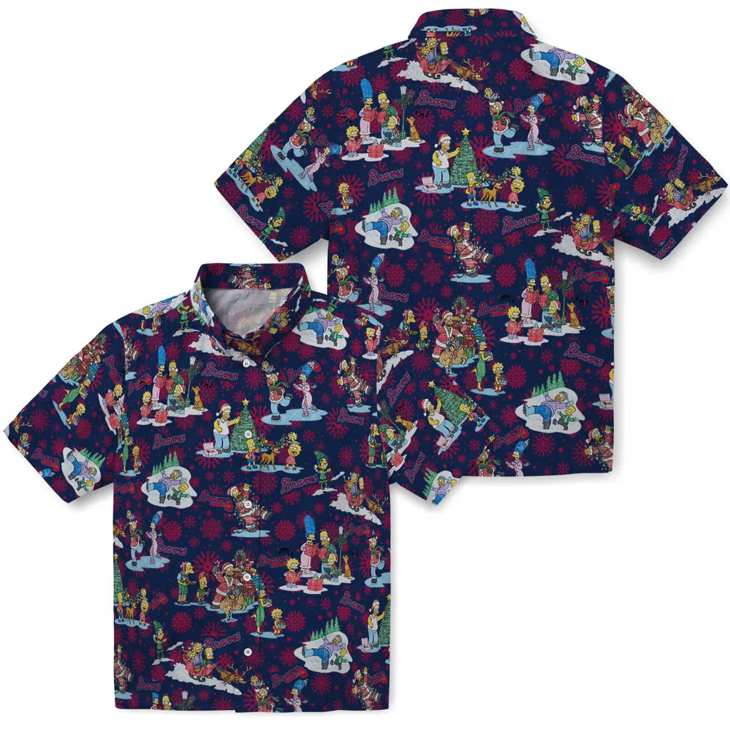 Atlanta Braves Hawaiian Shirt - Simpsons Christmas | Moonbestprint