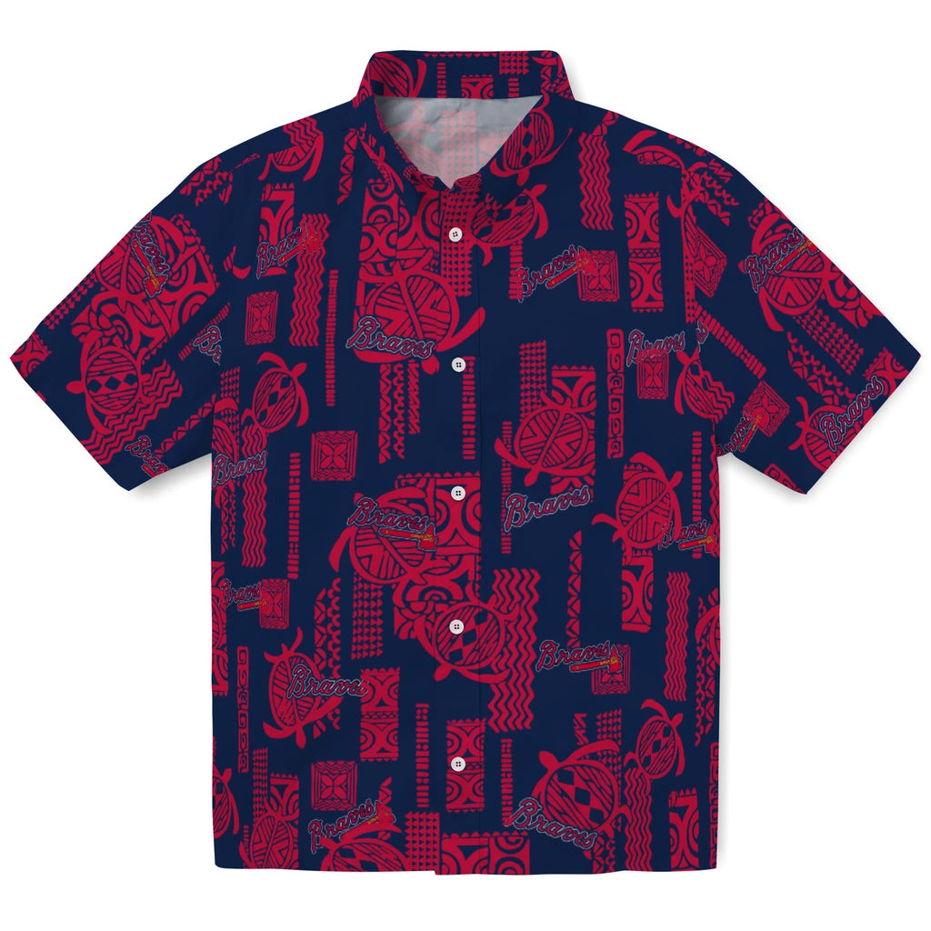 Atlanta Braves Hawaiian Shirt - Turtle Lines | Moonbestprint