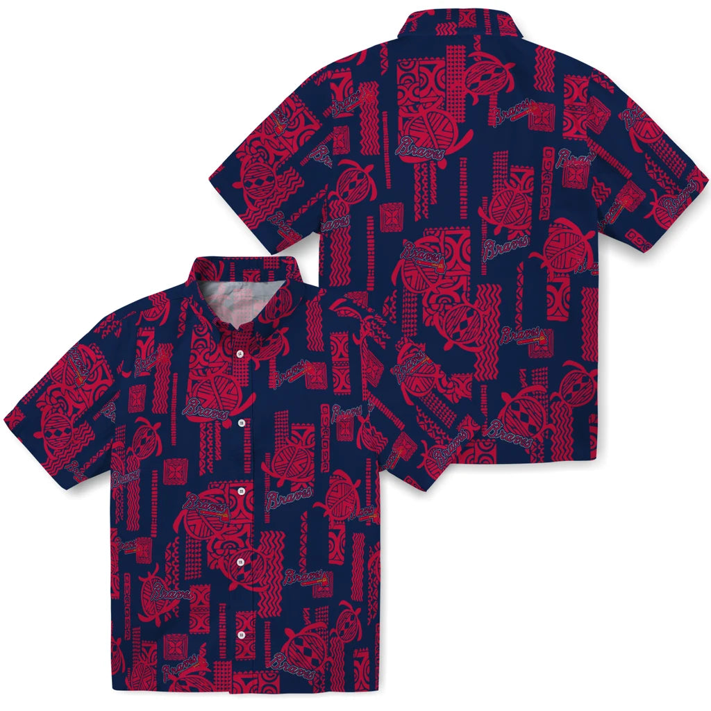 Atlanta Braves Hawaiian Shirt - Turtle Lines | Moonbestprint
