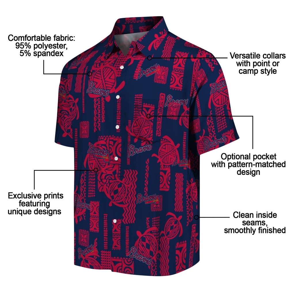Atlanta Braves Hawaiian Shirt - Turtle Lines | Moonbestprint