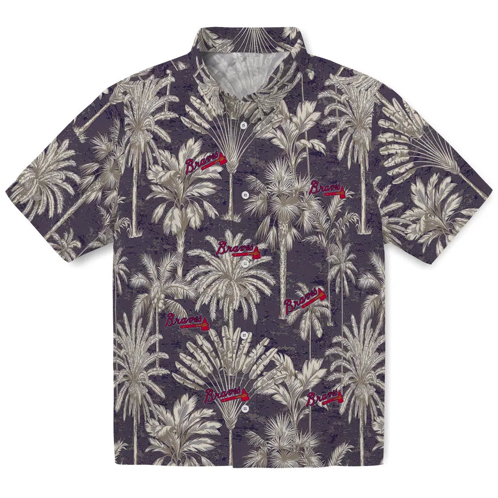Atlanta Braves Hawaiian Shirt - Vintage Palm Tree | Moonbestprint