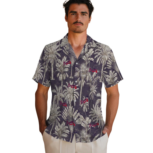 Atlanta Braves Hawaiian Shirt - Vintage Palm Tree | Moonbestprint