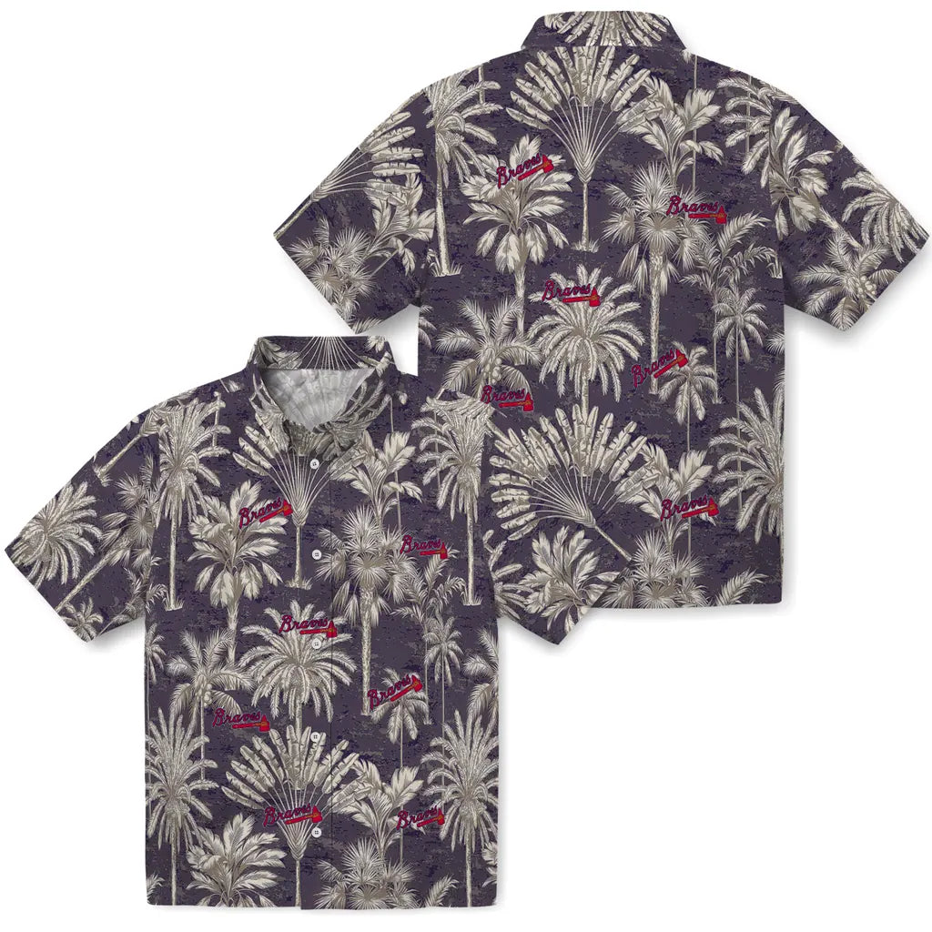 Atlanta Braves Hawaiian Shirt - Vintage Palm Tree | Moonbestprint
