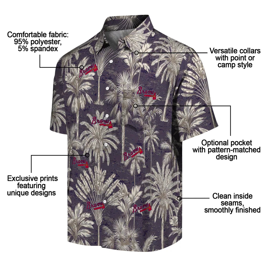 Atlanta Braves Hawaiian Shirt - Vintage Palm Tree | Moonbestprint
