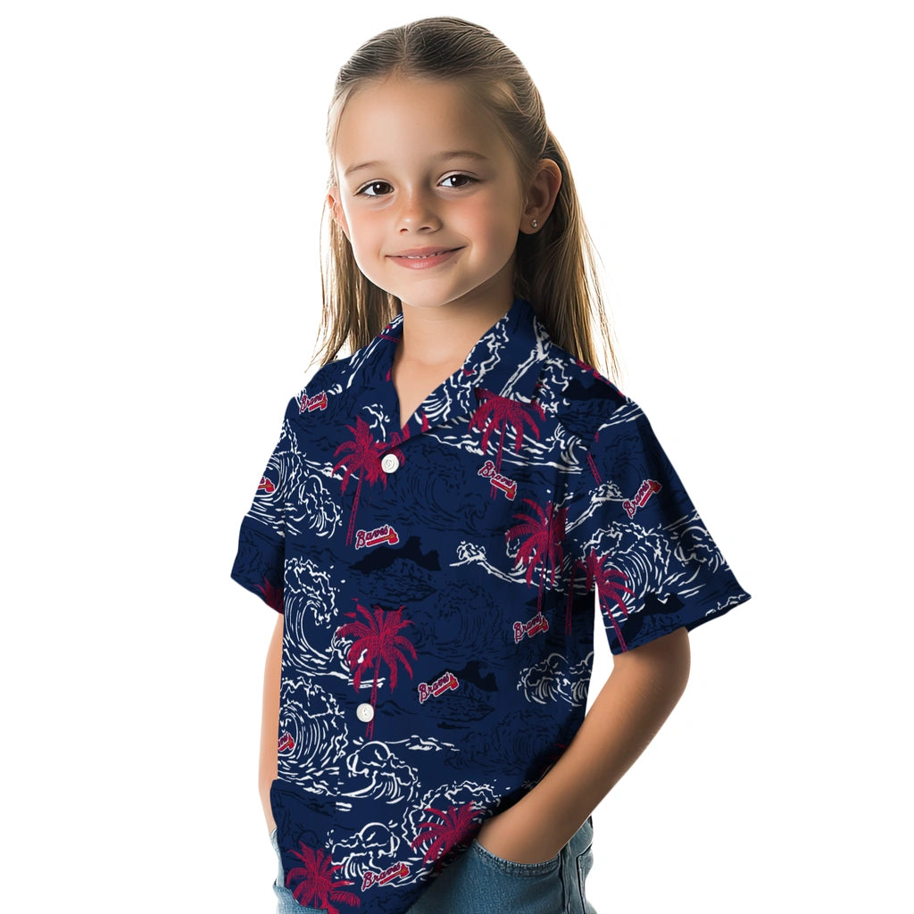 Atlanta Braves Hawaiian Shirt - Wave Palm | Moonbestprint