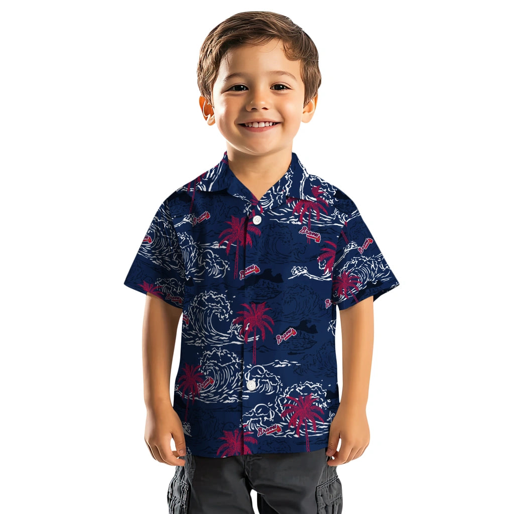 Atlanta Braves Hawaiian Shirt - Wave Palm | Moonbestprint