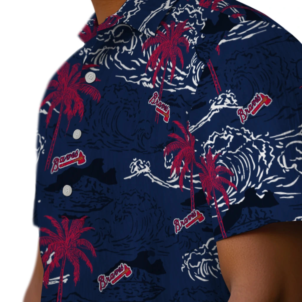 Atlanta Braves Hawaiian Shirt - Wave Palm | Moonbestprint