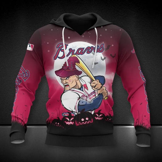 Atlanta Braves Mascot MLB All Over Print Hoodie -Moonbestprint