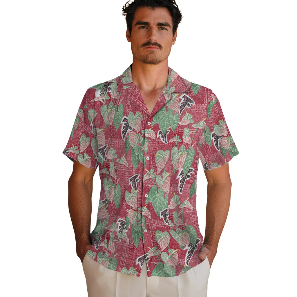 Atlanta Falcons Hawaiian Shirt - Anthurium Overlay | Moonbestprint