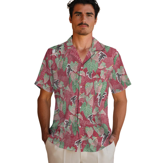 Atlanta Falcons Hawaiian Shirt - Anthurium Overlay | Moonbestprint